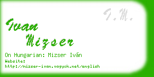 ivan mizser business card